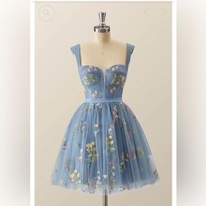 Oh Molly Cap Sleeve Dusty Blue Dress
